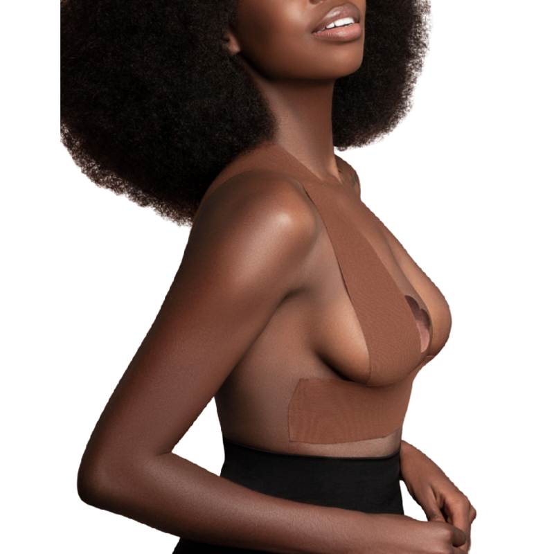 BYE-BRA - NASTRO CORPO 5 M X 6,5 CM + 3 PAIA DI COPRI CAPEZZOLI MARRONE – Accessori Reggiseni – foto 4