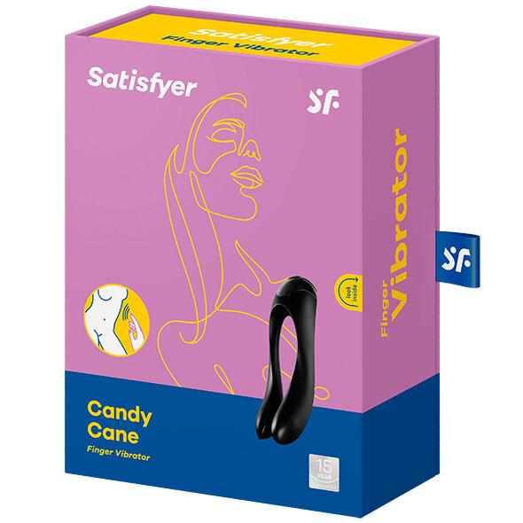 SATISFYER - VIBRATORE DA DITO CANDY CANE NERO – Per il clitoride – foto 2
