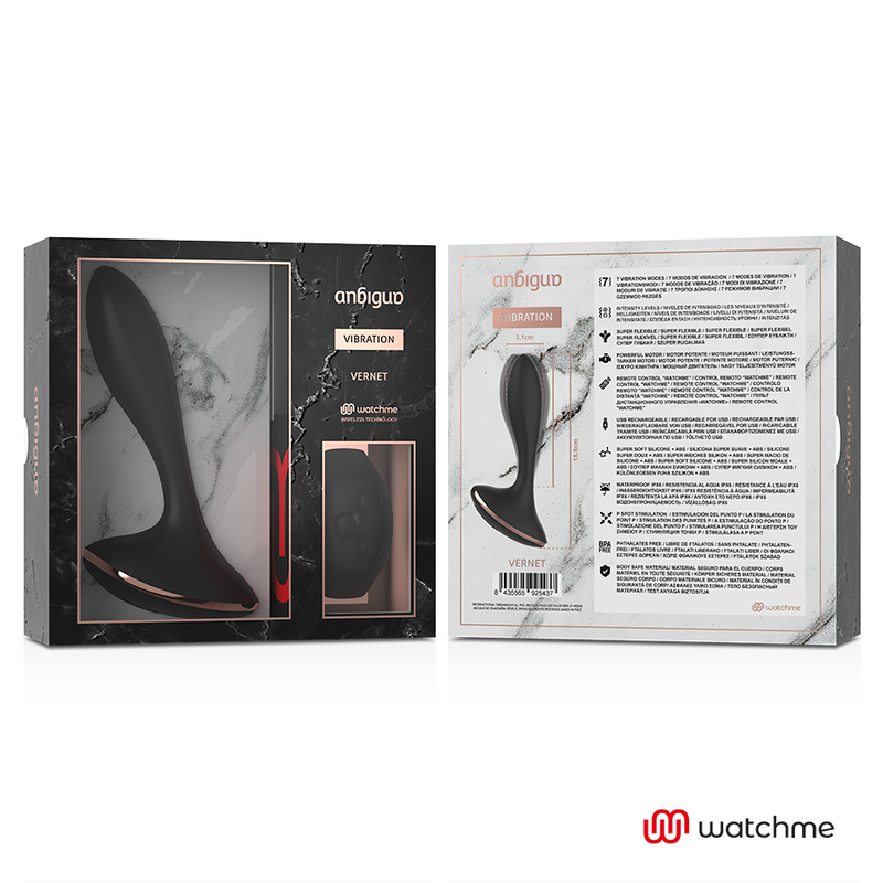 ANBIGUO - WATCHME VIBRATORE TELECOMANDO PLUG ANALE VERNET – Telecomando – foto 8