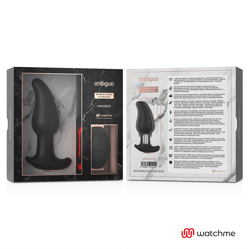 ANBIGUO - WATCHME REMOTE CONTROL PLUG ANALE VIBRATORE CON ROTAZIONE DI PERLE DI AMADEUS – Telecomando – foto 6