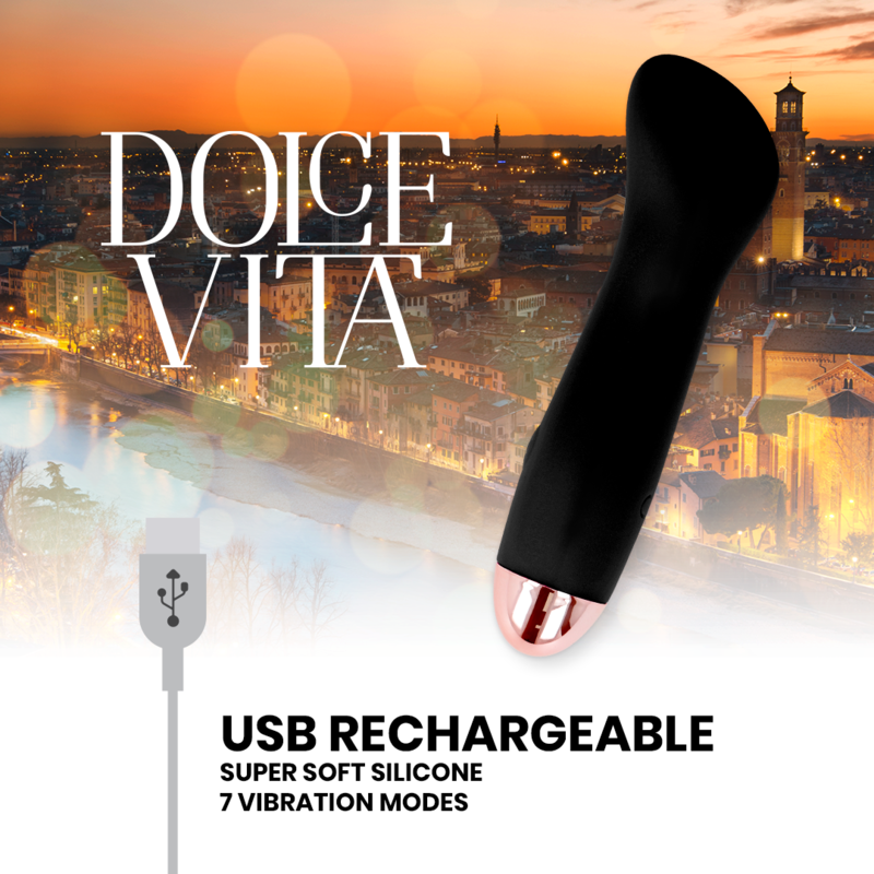 DOLCE VITA - VIBRATORE RICARICABILE ONE BLACK 10 VELOCITÀ – Mini vibratori – foto 5