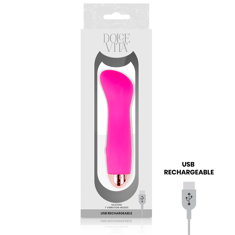 DOLCE VITA - VIBRATORE RICARICABILE ONE ROSA 7 VELOCITÀ – Mini vibratori – foto 4