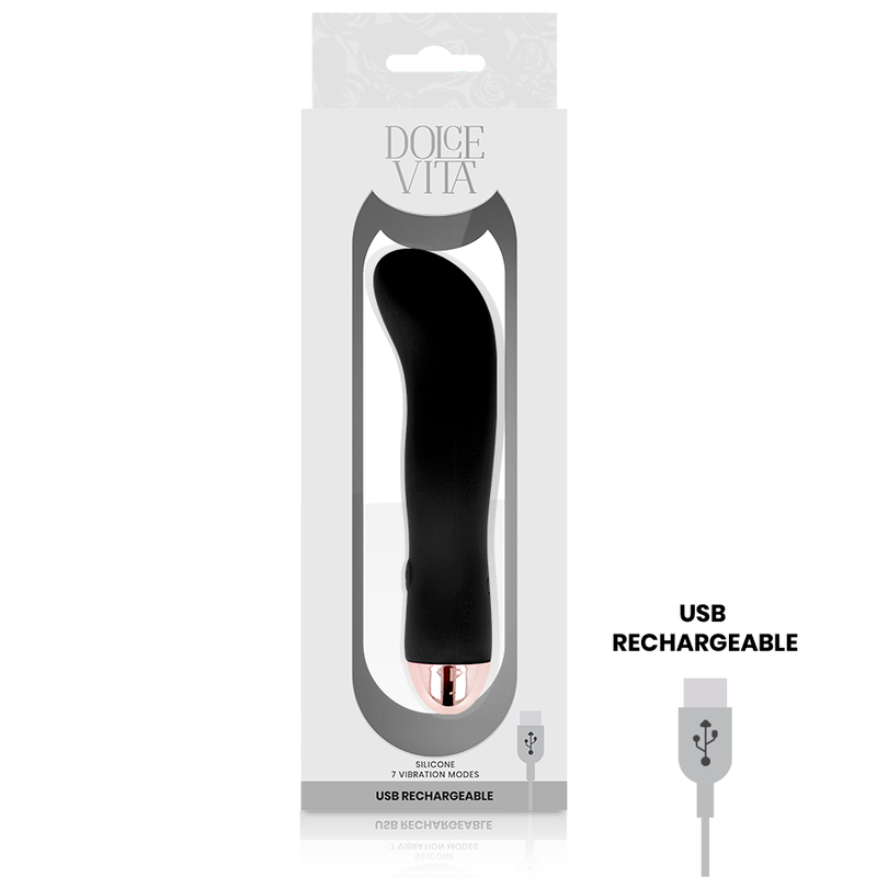 DOLCE VITA - VIBRATORE RICARICABILE DUE NERO 7 VELOCITÀ – Mini vibratori – foto 4