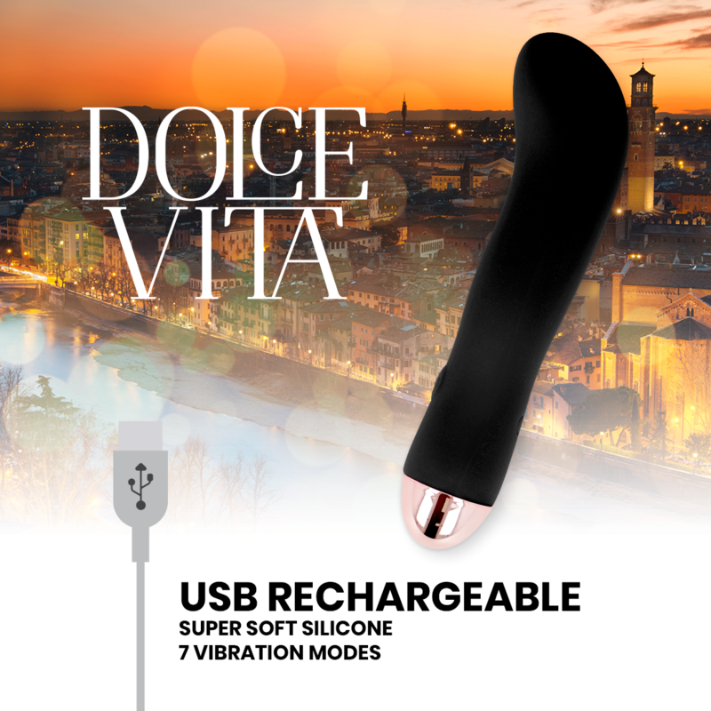 DOLCE VITA - VIBRATORE RICARICABILE DUE NERO 7 VELOCITÀ – Mini vibratori – foto 5