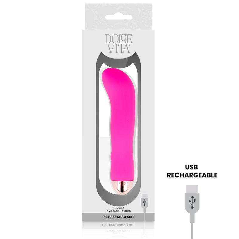 DOLCE VITA - VIBRATORE RICARICABILE ROSA A 7 VELOCITÀ – Mini vibratori – foto 4