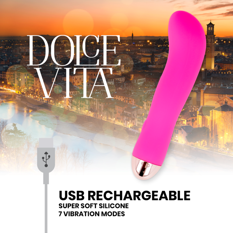 DOLCE VITA - VIBRATORE RICARICABILE ROSA A 7 VELOCITÀ – Mini vibratori – foto 5