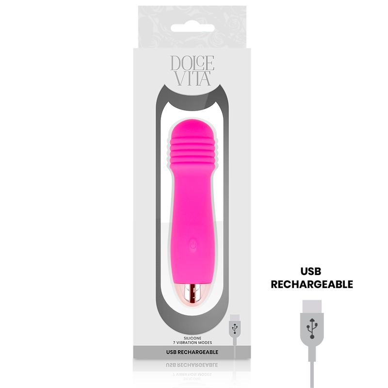 DOLCE VITA - VIBRATORE RICARICABILE TRE ROSA 7 VELOCITÀ – Mini vibratori – foto 3