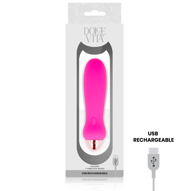 DOLCE VITA - VIBRATORE RICARICABILE CINQUE ROSA 7 VELOCITÀ – Mini vibratori – foto 3
