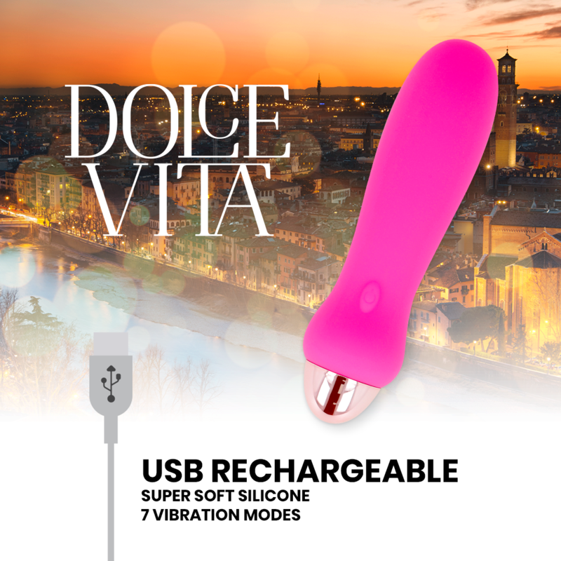 DOLCE VITA - VIBRATORE RICARICABILE CINQUE ROSA 7 VELOCITÀ – Mini vibratori – foto 4