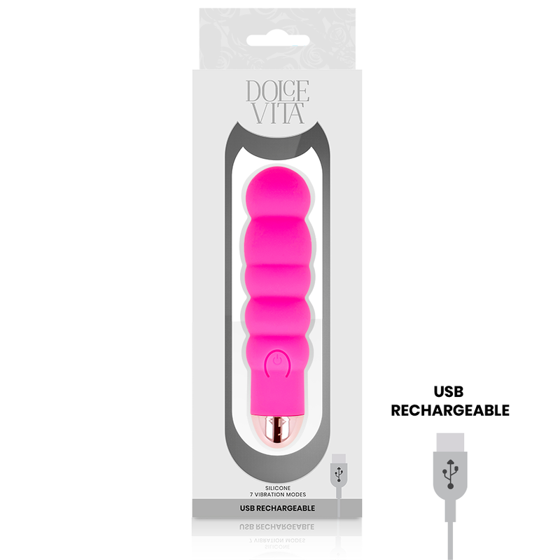 DOLCE VITA - VIBRATORE RICARICABILE SEI ROSA 7 VELOCITÀ – Mini vibratori – foto 3