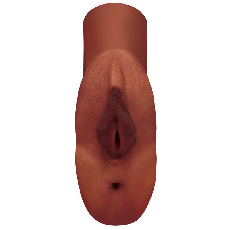 PDX PLUS - FIGA PERFETTA DOPPIO STROKER MASTURBATORE VAGINA E ANO MARRONE – Vagine con vibrazione – foto 2