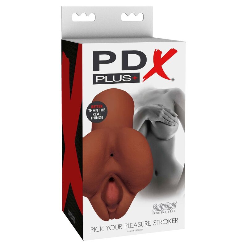 PDX PLUS - SCEGLI IL TUO MASTURBATORE DOPPIO MARRONE – Vagine con vibrazione – foto 4