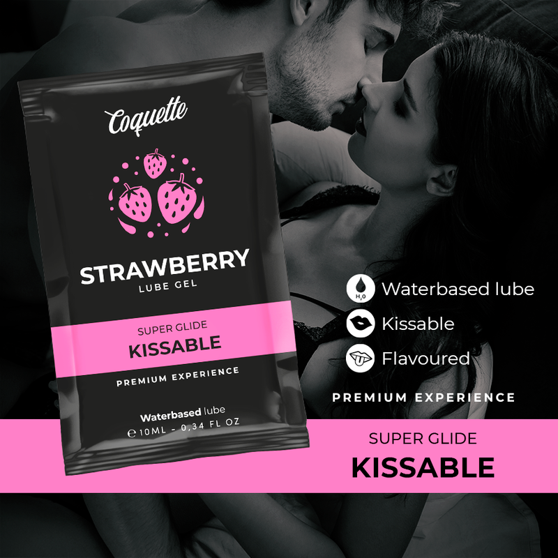 COQUETTE CHIC DESIRE - LUBRIFICANTE KISSABLE A BASE ACQUA DI FRAGOLA POCKET 10 ML – Con sapori deliziosi – foto 3