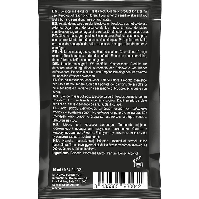 COQUETTE CHIC DESIRE - OLIO DA MASSAGGIO POCKET KISSABLE CON EFFETTO CALORE LOLLIPOP 10 ML – Con effetto termico – foto 2