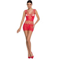 PASSION - WOMAN BS090 BODYSTOCKING ROSSO TAGLIA UNICA – Abiti sexy