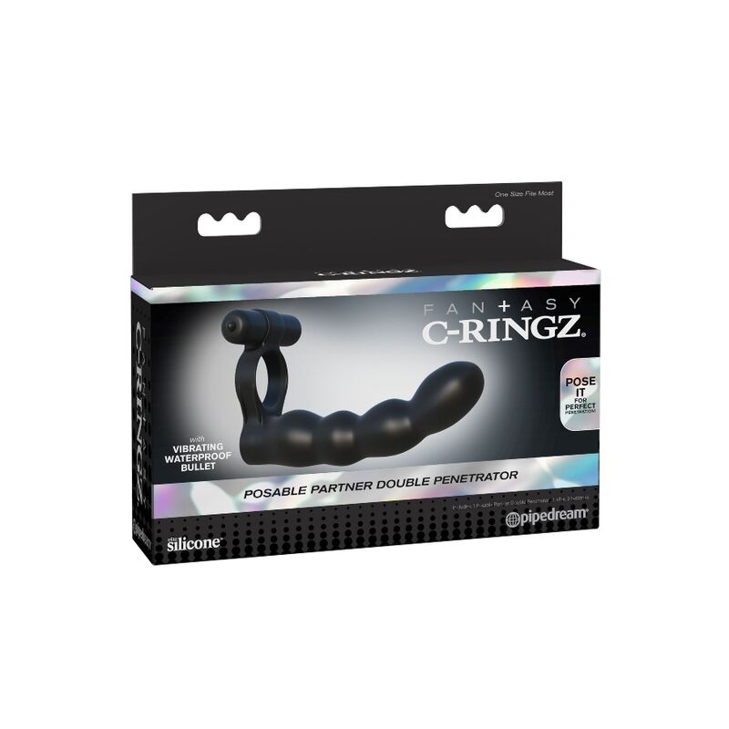 FANTASY C-RINGZ - DOPPIO PENETRATORE POSABILE – Cockring con vibrazione – foto 7
