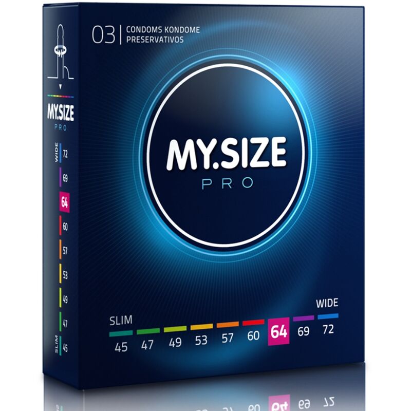 MY SIZE - PRO PRESERVATIVI 64 MM 3 UNIT – Taglia XL (grande)