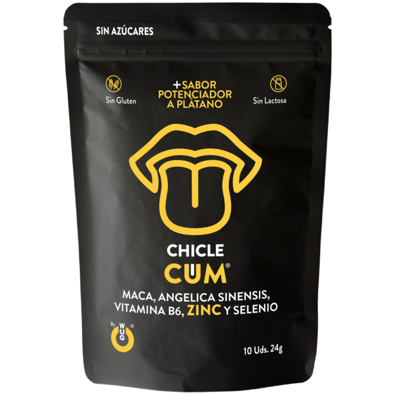 WUG CUM – Gomma da masticare funzionale al gusto di banana per aumentare la fertilità, la vitalità e l'energia maschile. – Gengive stimolanti