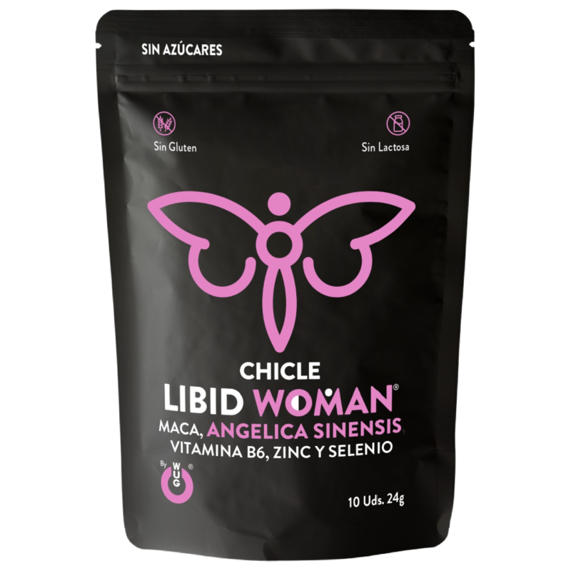 WUG LIBID WOMAN – Gomma da masticare funzionale con Maca, Ginseng Femminile e Zinco per aumentare la vitalità femminile – Gengive stimolanti