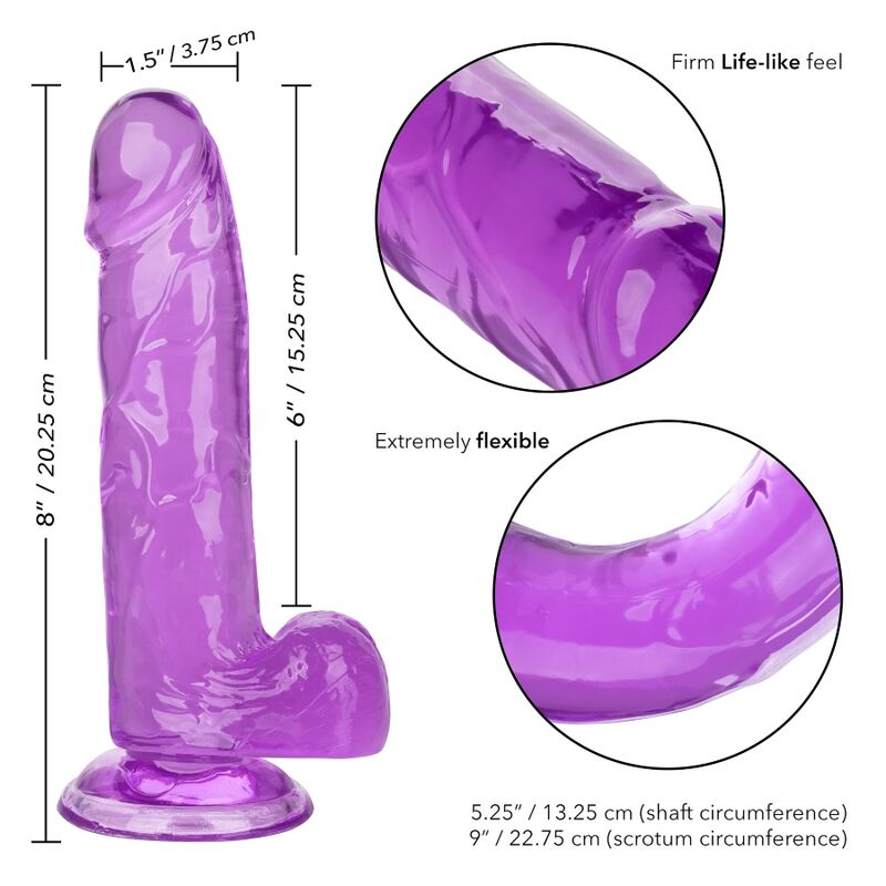 CALEXOTICS - DILDO REGINA TAGLIA VIOLA 15.3 CM – Falli senza vibrazioni – foto 6