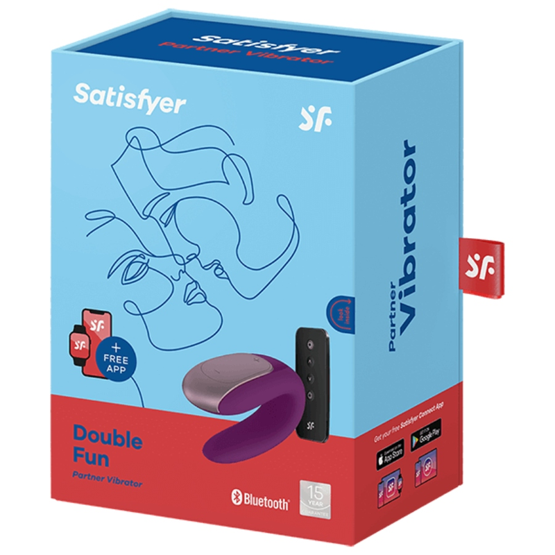 SATISFYER - VIBRATORE DOPPIO PARTNER DIVERTENTE VIOLA – Telecomando – foto 6