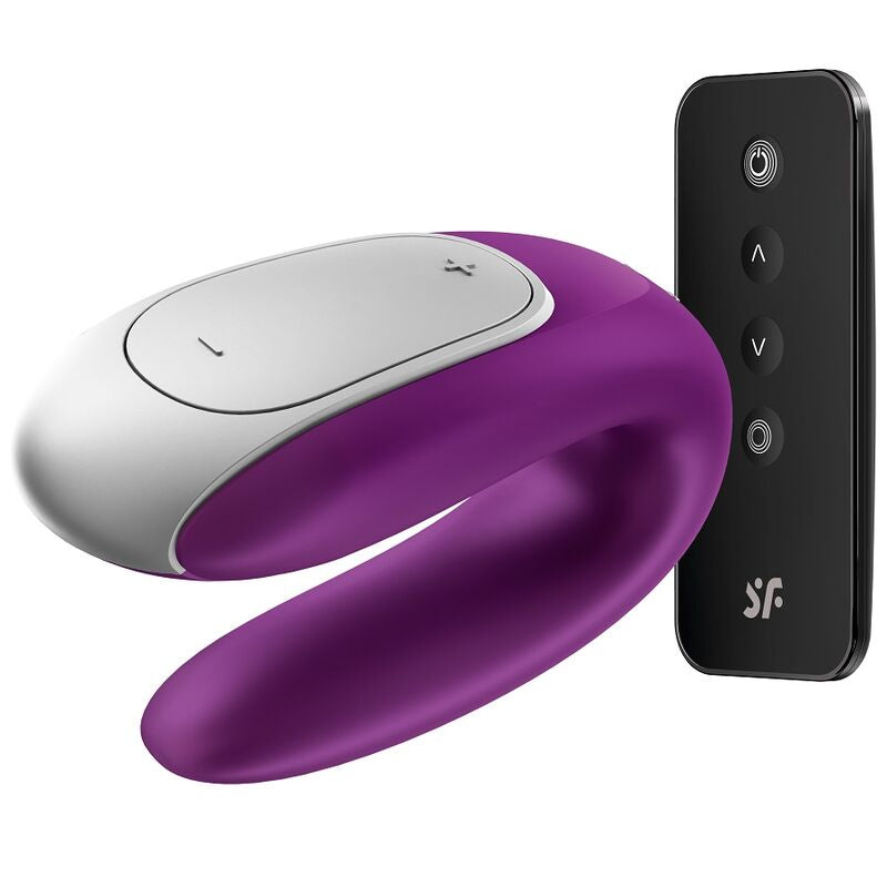 SATISFYER - VIBRATORE DOPPIO PARTNER DIVERTENTE VIOLA – Telecomando – foto 2