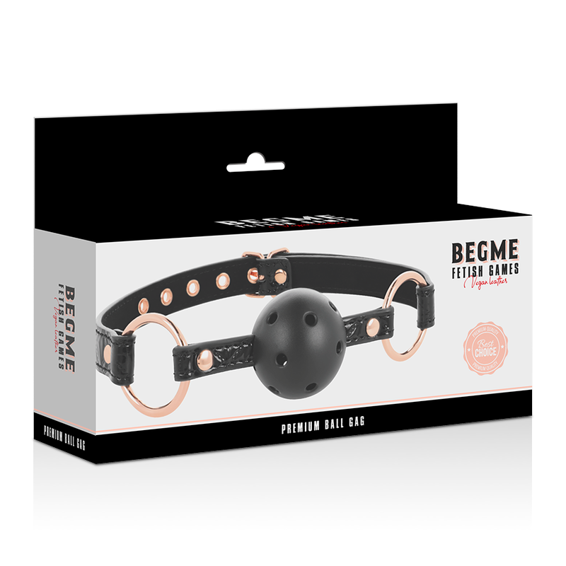 BEGME - BLACK EDITION BALL GAG VEGAN IN PELLE – Mascelle – foto 4