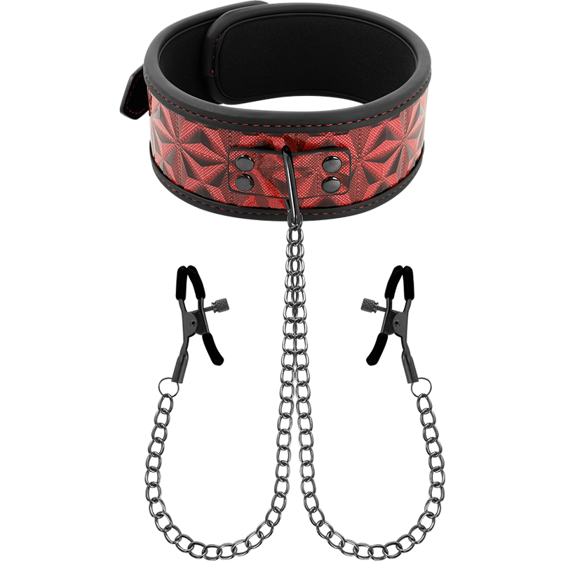 BEGME - COLLETTO RED EDITION CON MORSETTI PER CAPEZZOLI CON FODERA IN NEOPRENE – Collane