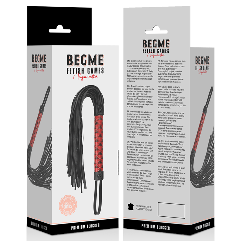 BEGME - FLOGGER IN PELLE VEGANA EDIZIONE ROSSA – Fruste BDSM – foto 5