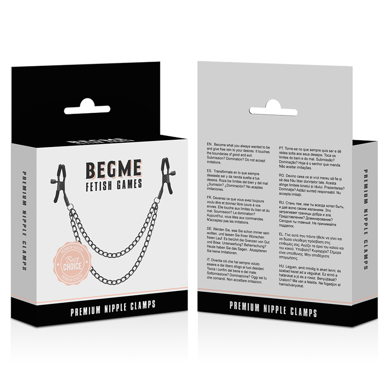 BEGME - CLIP PER CAPEZZOLI RED EDITION CON CATENA – Morsetti per capezzoli per sadomasochismo – foto 4