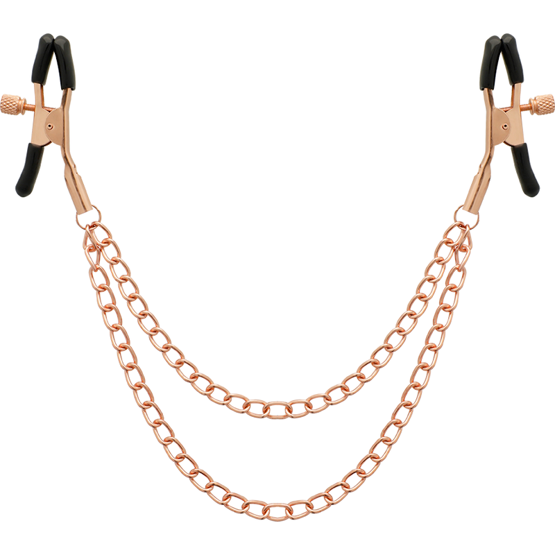 COQUETTE CHIC DESIRE - CLIPS PER CAPEZZOLI IN METALLO FANTASIA CON CATENA – Morsetti per capezzoli per sadomasochismo – foto 4