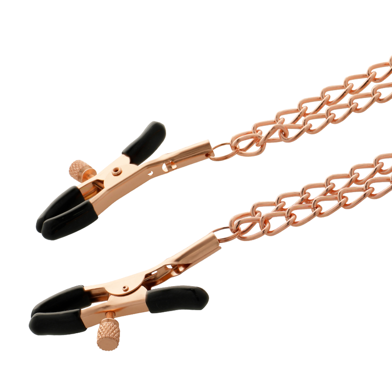 COQUETTE CHIC DESIRE - CLIPS PER CAPEZZOLI IN METALLO FANTASIA CON CATENA – Morsetti per capezzoli per sadomasochismo – foto 5