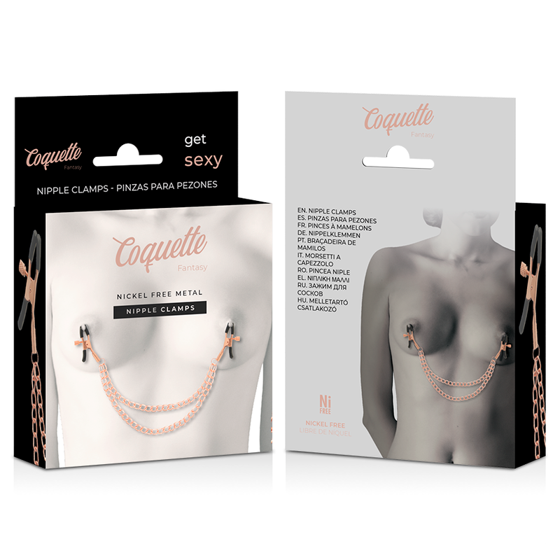 COQUETTE CHIC DESIRE - CLIPS PER CAPEZZOLI IN METALLO FANTASIA CON CATENA – Morsetti per capezzoli per sadomasochismo – foto 6