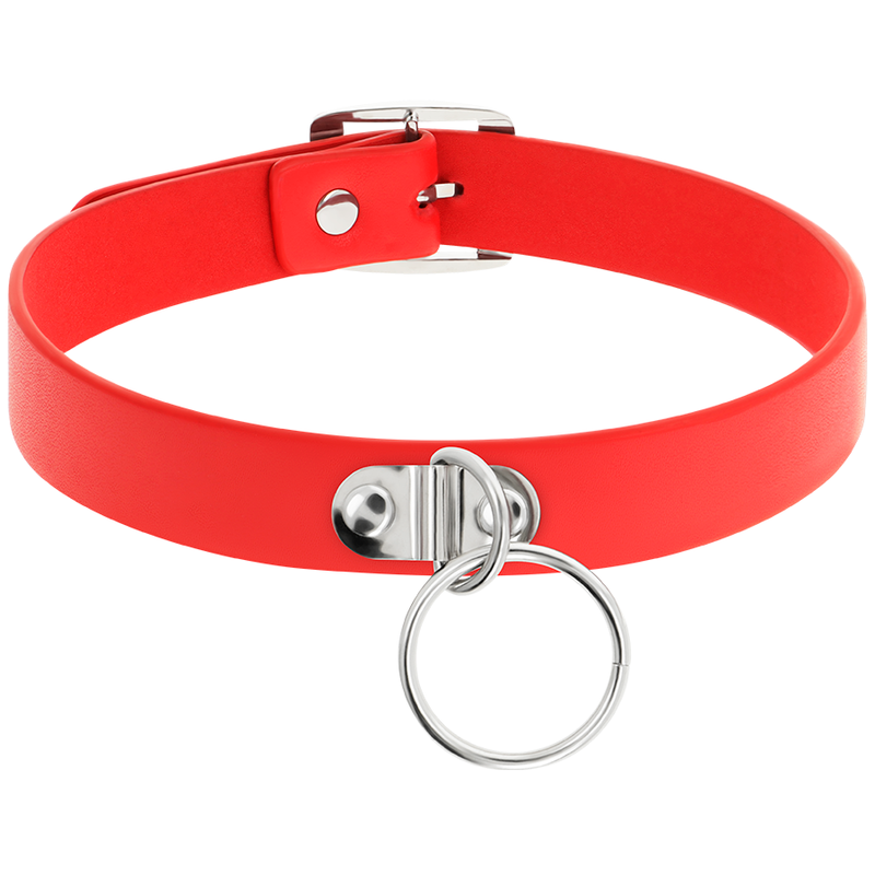 COQUETTE CHIC DESIRE - COLLANA IN PELLE VEGANA ROSSA ACCESSORIO FETISH DONNA – Collane – foto 3