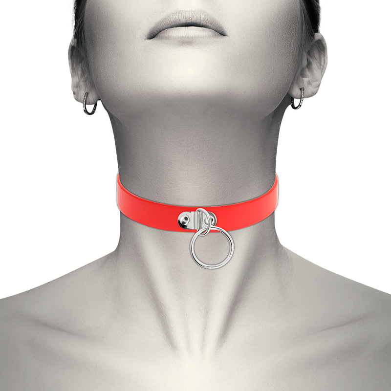 COQUETTE CHIC DESIRE - COLLANA IN PELLE VEGANA ROSSA ACCESSORIO FETISH DONNA – Collane – foto 2
