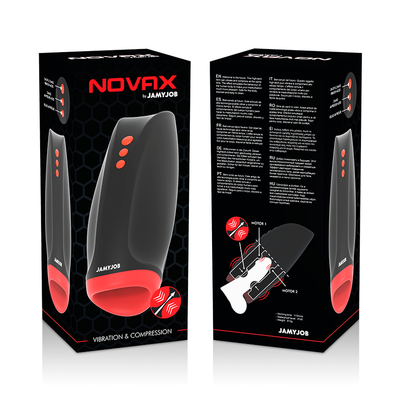 JAMYJOB - MASTURBATORE NOVAX CON VIBRAZIONE E COMPRESSIONE – Masturbatore automatico – foto 7