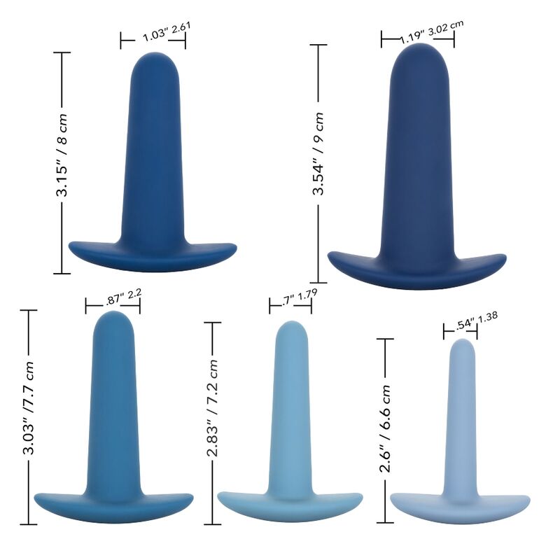CALEXOTICS - SET PER ALLENAMENTO ANALE INDOSSABILE 5 PEZZI – Tappi anali – foto 3