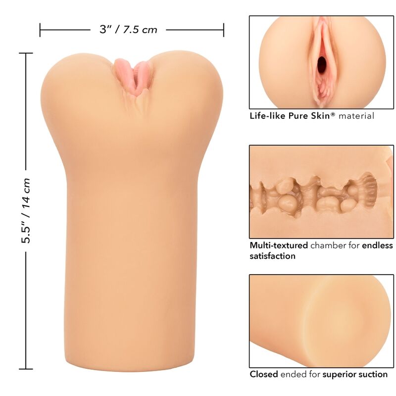 CALEXOTICS - BOUNDLESS VULVA STROKER PELLE CHIARA – Vagine con vibrazione – foto 5