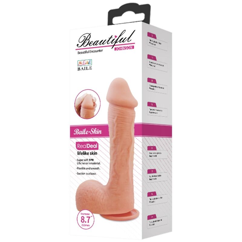 BAILE - DILDO REALISTICO IN PELLE JOHNSON 22 CM – Falli senza vibrazioni – foto 12