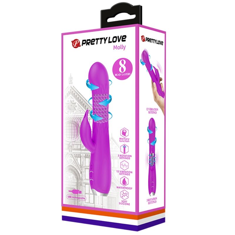 PRETTY LOVE - VIBRATORE MOLLY CON ROTAZIONE RICARICABILE – Rotatori vibranti – foto 7