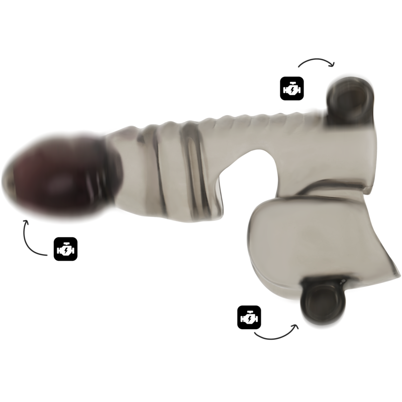 OHMAMA - GUAINA PER PENE E TESTICOLI 3 MOTORI – Copri pene con estensione – foto 3