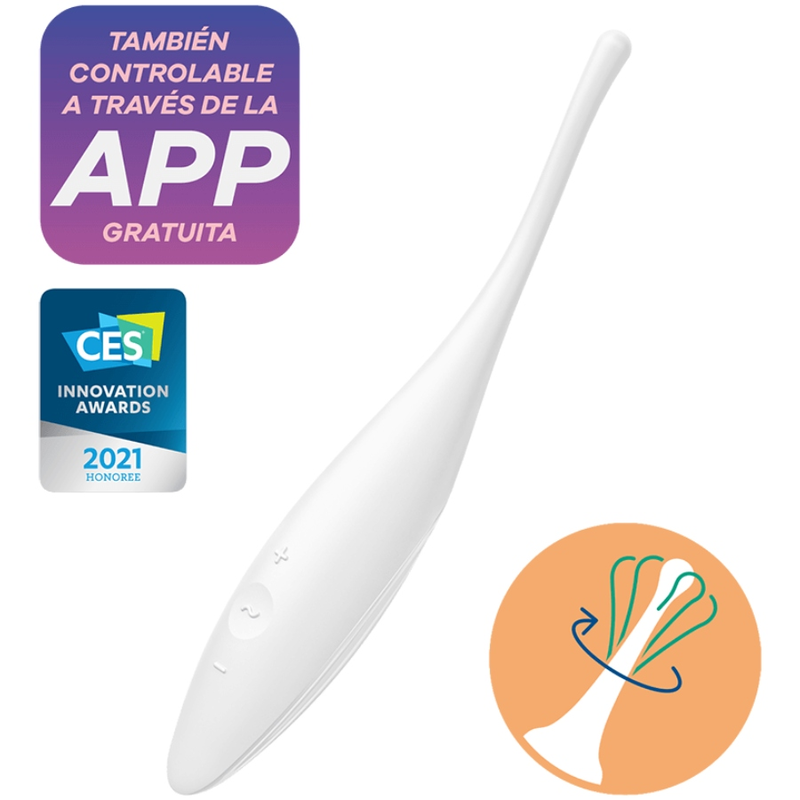 SATISFYER - VIBRATORE TWIRLING JOY CLIT TIP BIANCO – Vibratori con APP