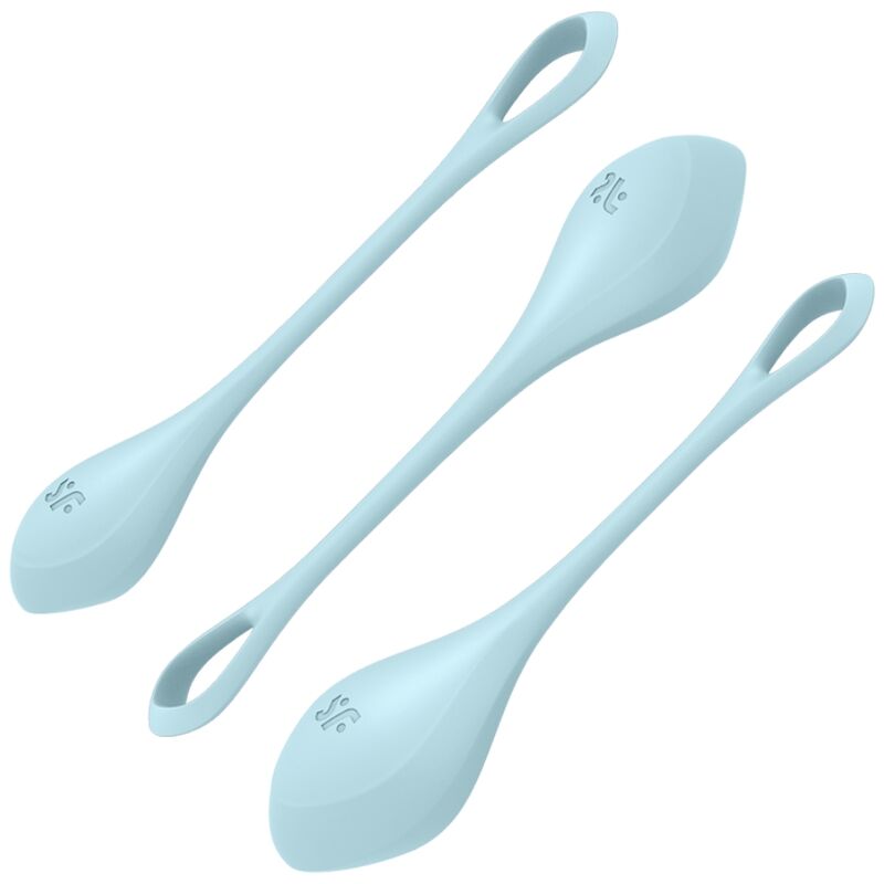SATISFYER - SET DA ALLENAMENTO YONI POWER 2 BLU – Sfere di silicone
