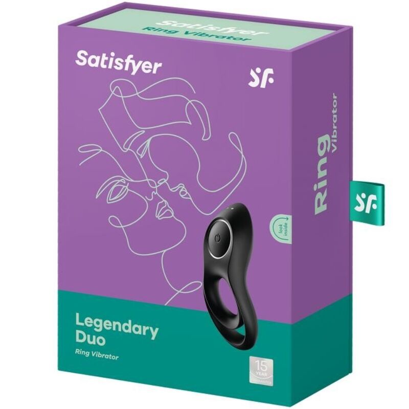 SATISFYER - VIBRATORE AD ANELLO DUO LEGGENDARIO NERO – Cockring con vibrazione – foto 4