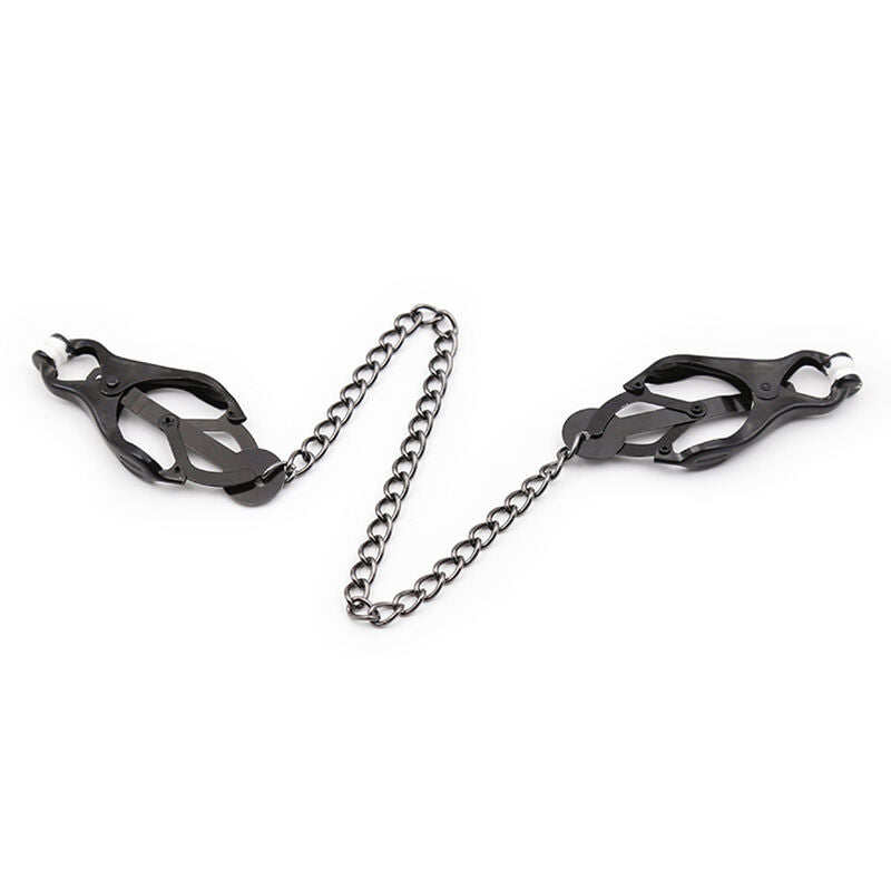 OHMAMA FETISH - Pinze per capezzoli giapponesi con catena nera – Morsetti per capezzoli per sadomasochismo – foto 5