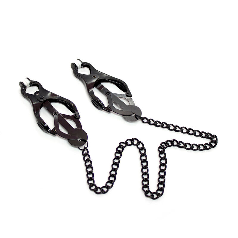 OHMAMA FETISH - Pinze per capezzoli giapponesi con catena nera – Morsetti per capezzoli per sadomasochismo – foto 8