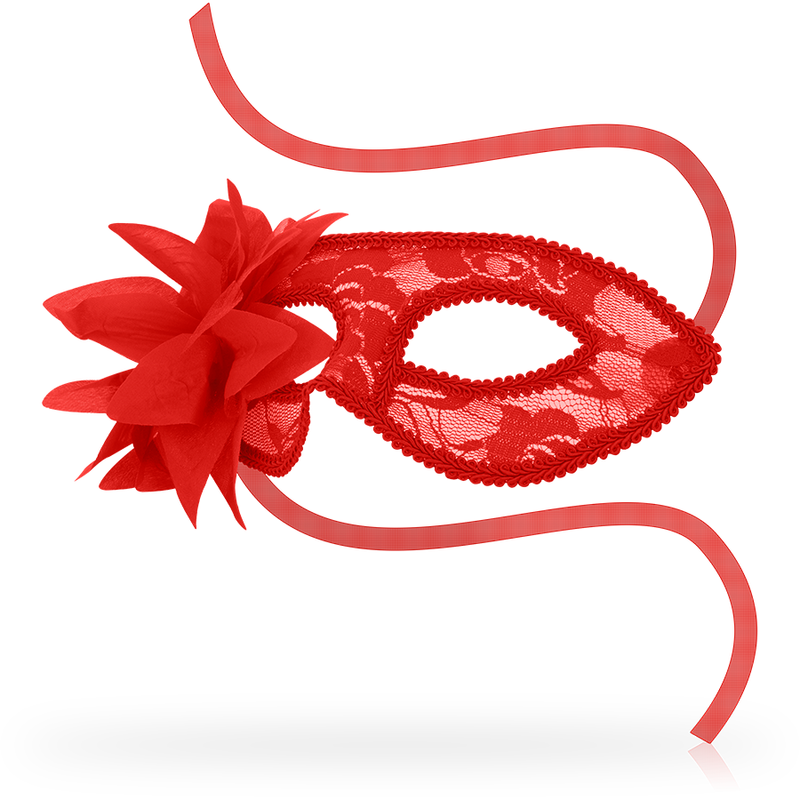 OHMAMA - MASCHERE MASCHERE CON PIZZO E FIORE ROSSO – Maschere Veneziane – foto 2