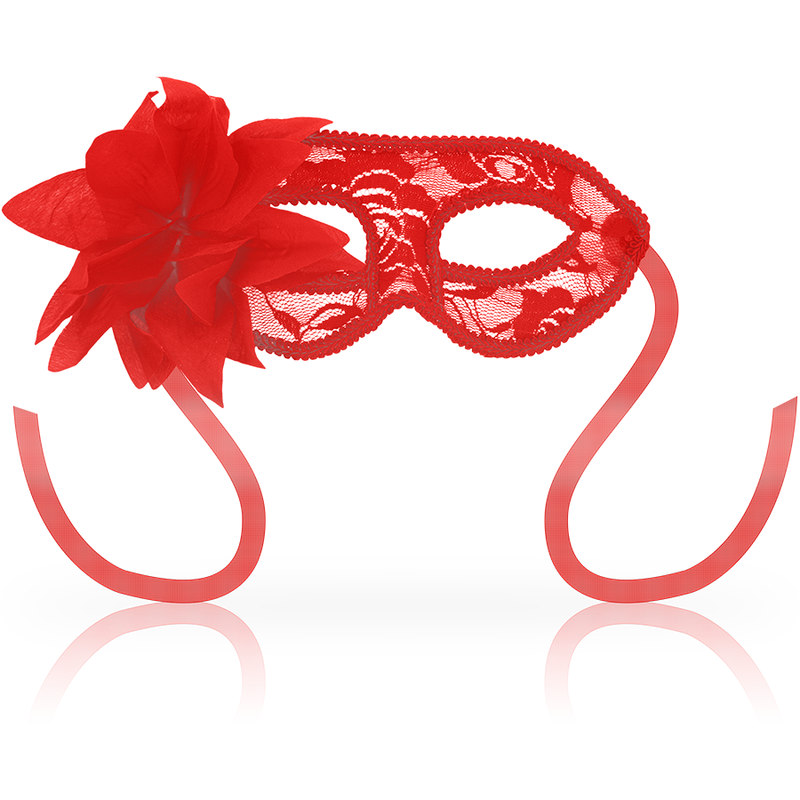 OHMAMA - MASCHERE MASCHERE CON PIZZO E FIORE ROSSO – Maschere Veneziane