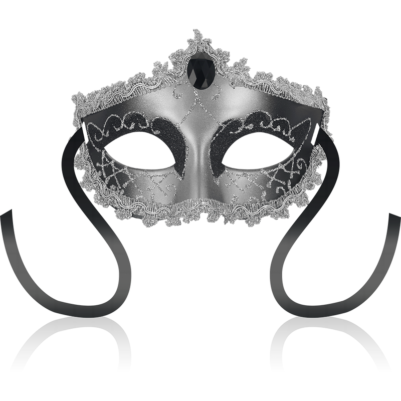 OHMAMA - MASCHERE MASCHERA NERA DIAMOND GRIGIA – Maschere Veneziane