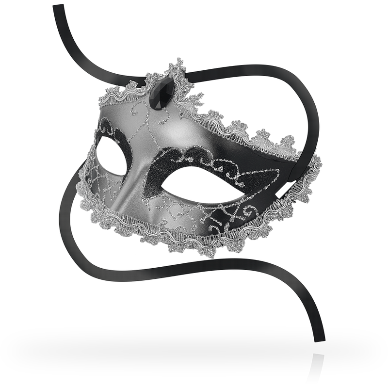 OHMAMA - MASCHERE MASCHERA NERA DIAMOND GRIGIA – Maschere Veneziane – foto 2